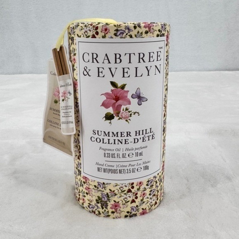 Crabtree & Evelyn Summer Hill Hand Cream 3.5oz & Fragrance Oil 0.33oz Gift Set